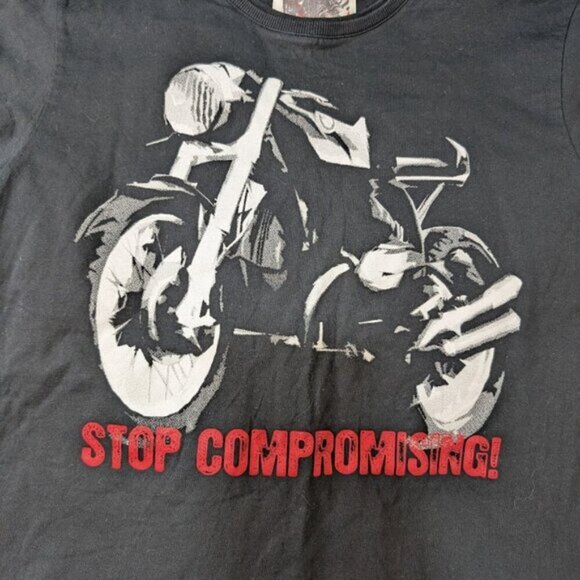 BMW Mororrad Motorcycle Stop Compromising T Shirt Size M - Picture 2 of 7